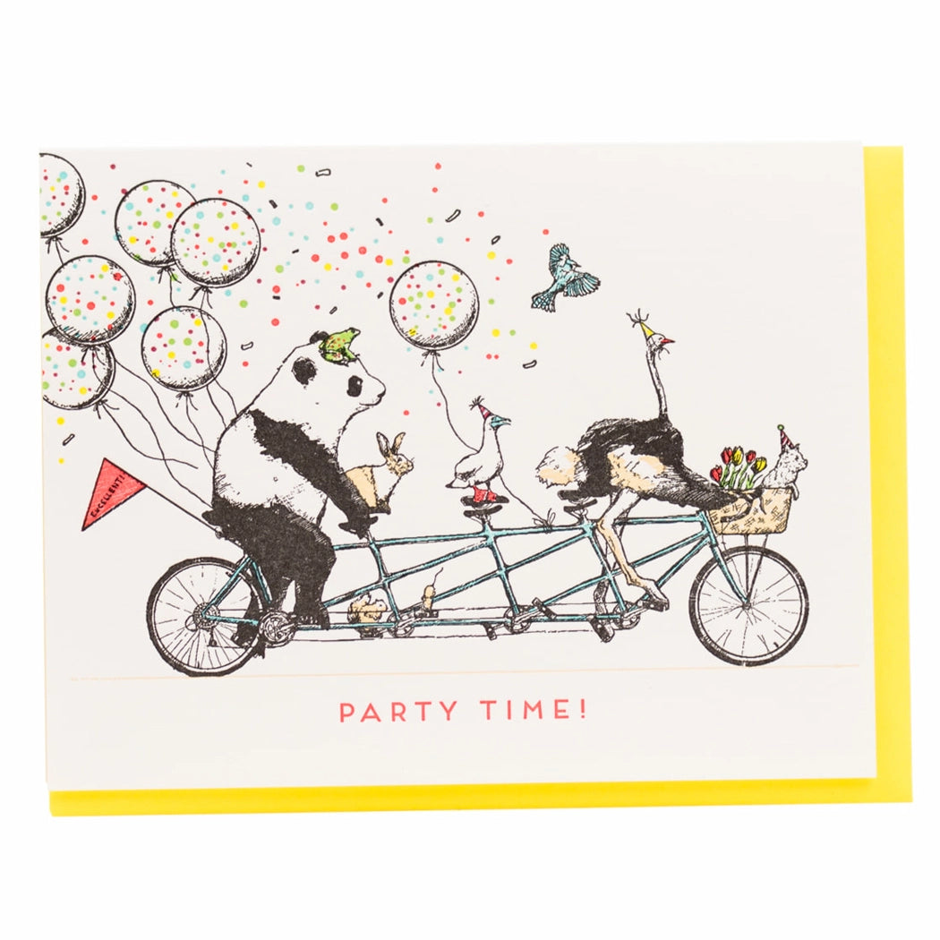 Porchlight Press Letterpress - Tandem Bike Party Card