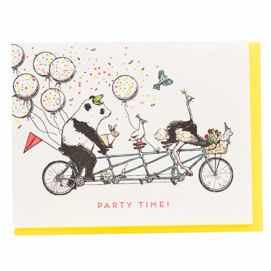 Porchlight Press Letterpress - Tandem Bike Party Card