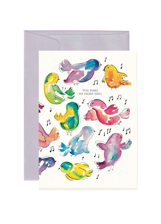 Harmony Hardin Greeting Cards - Romantic Card | Bird Card | You make my heart sing