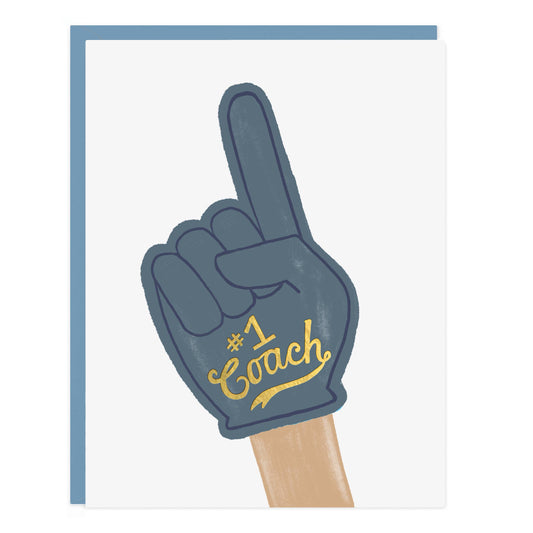 No 1 Coach Foam Finger - Teacher Card