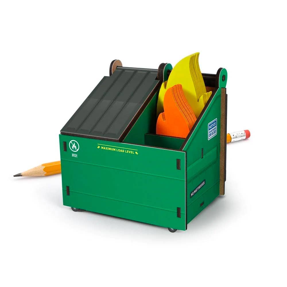 Desk Dumpster - Pencil Holder & Flame Notes