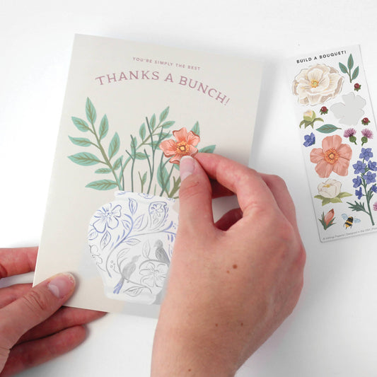 Inklings Paperie - Sticker Scene Card - Thank You Bouquet