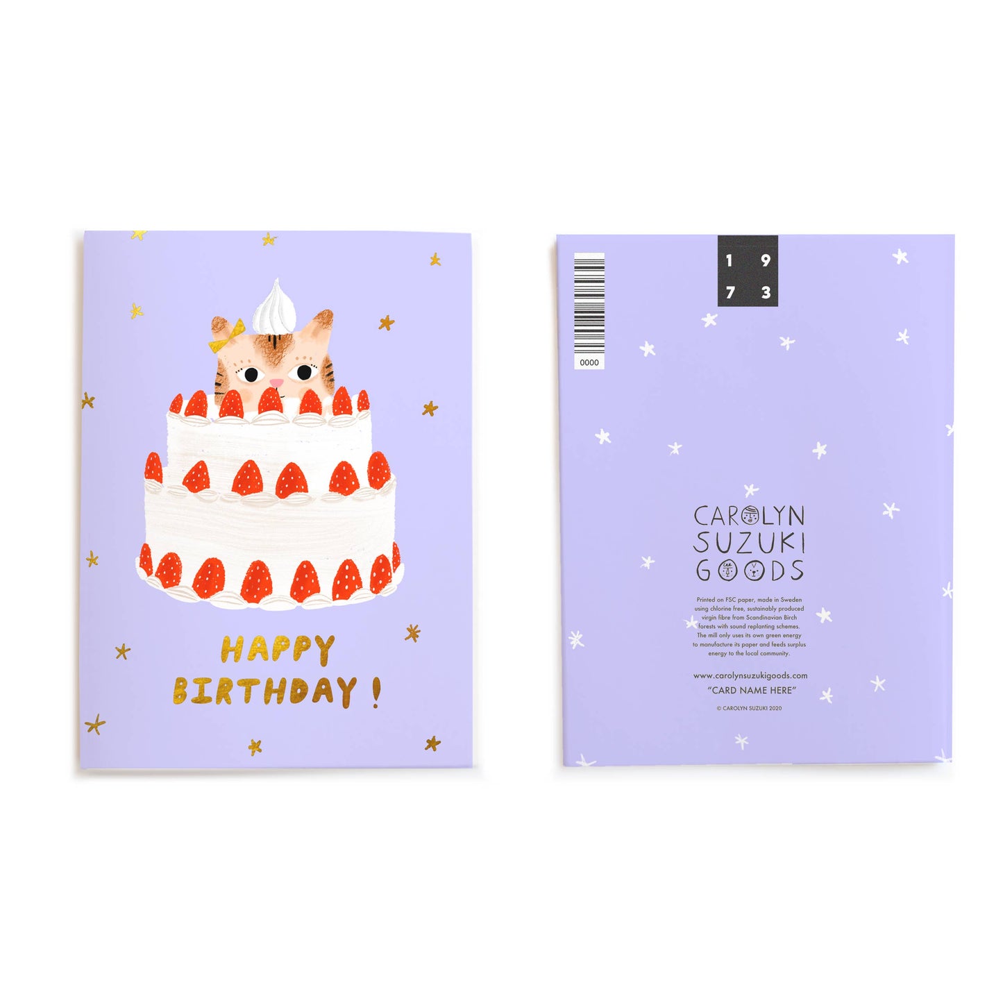 Carolyn Suzuki - KITTY CAKE - Birthday Card