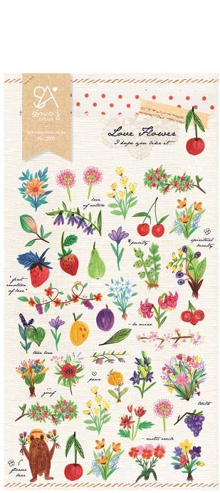 Love Flower Korean Paper - Sticker Sheet