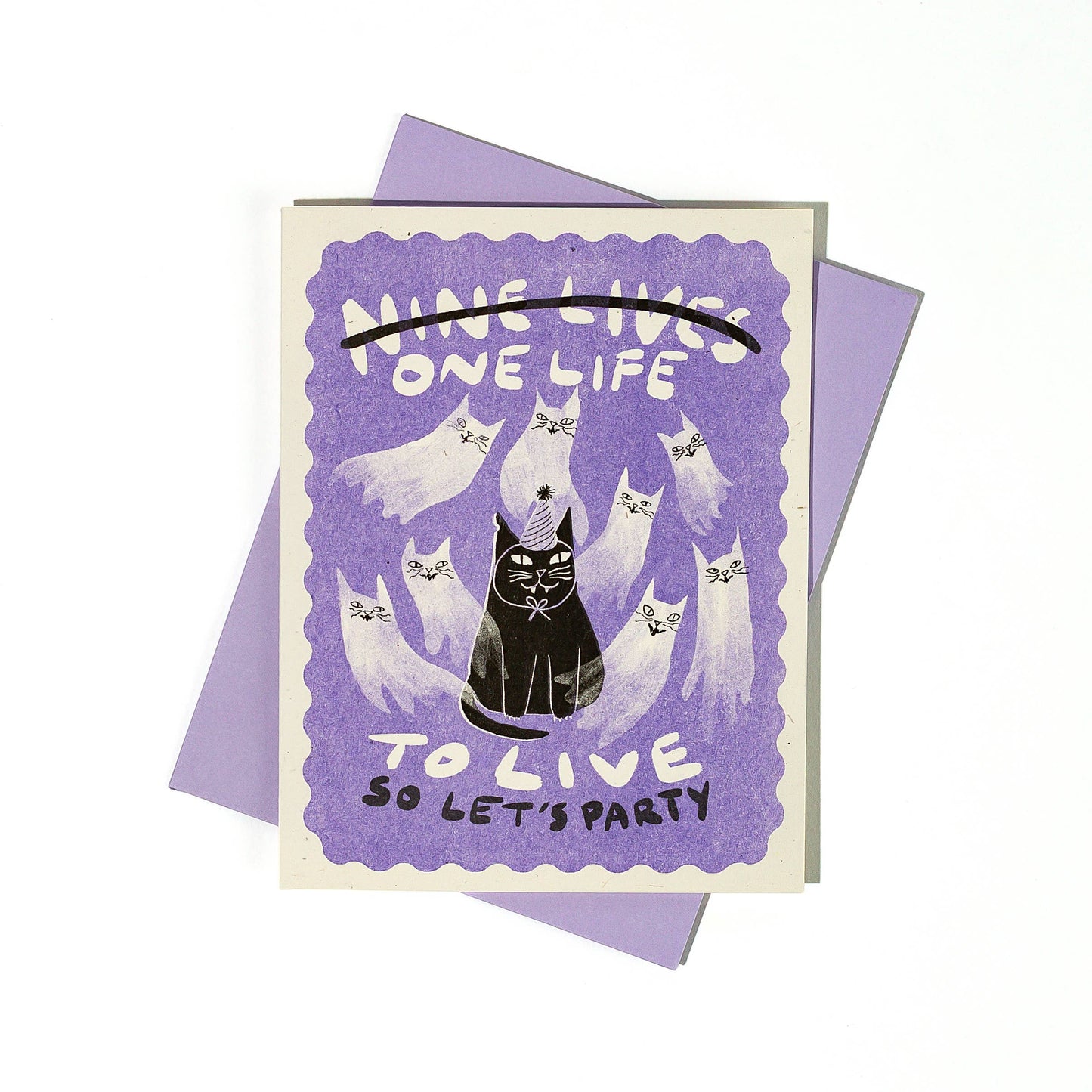 Bromstad Printing Co. - Nine Lives/One Life - Risograph Birthday Card
