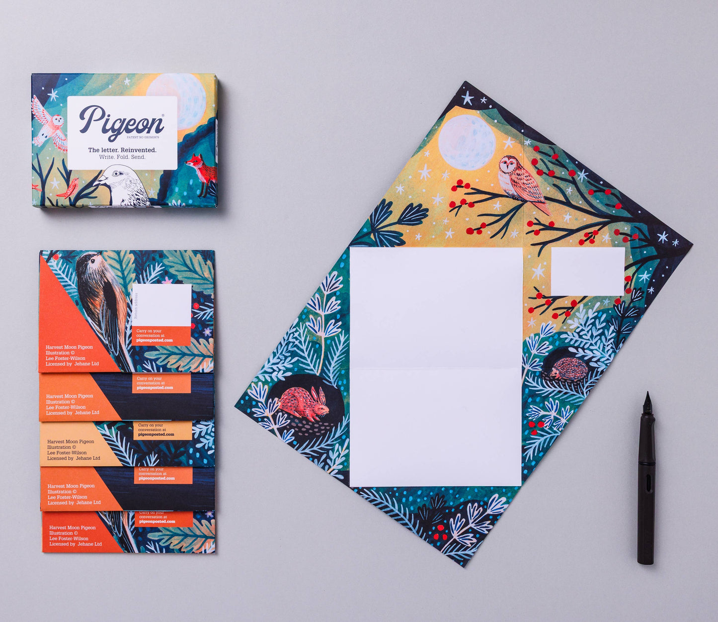 Harvest Moon - Pigeon Folding Letter Set of 6