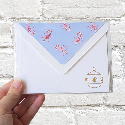 Ornament Whimsy - Foil Flat Notecard Set