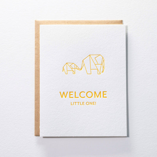 Origami Welcome - New Baby Greeting Card