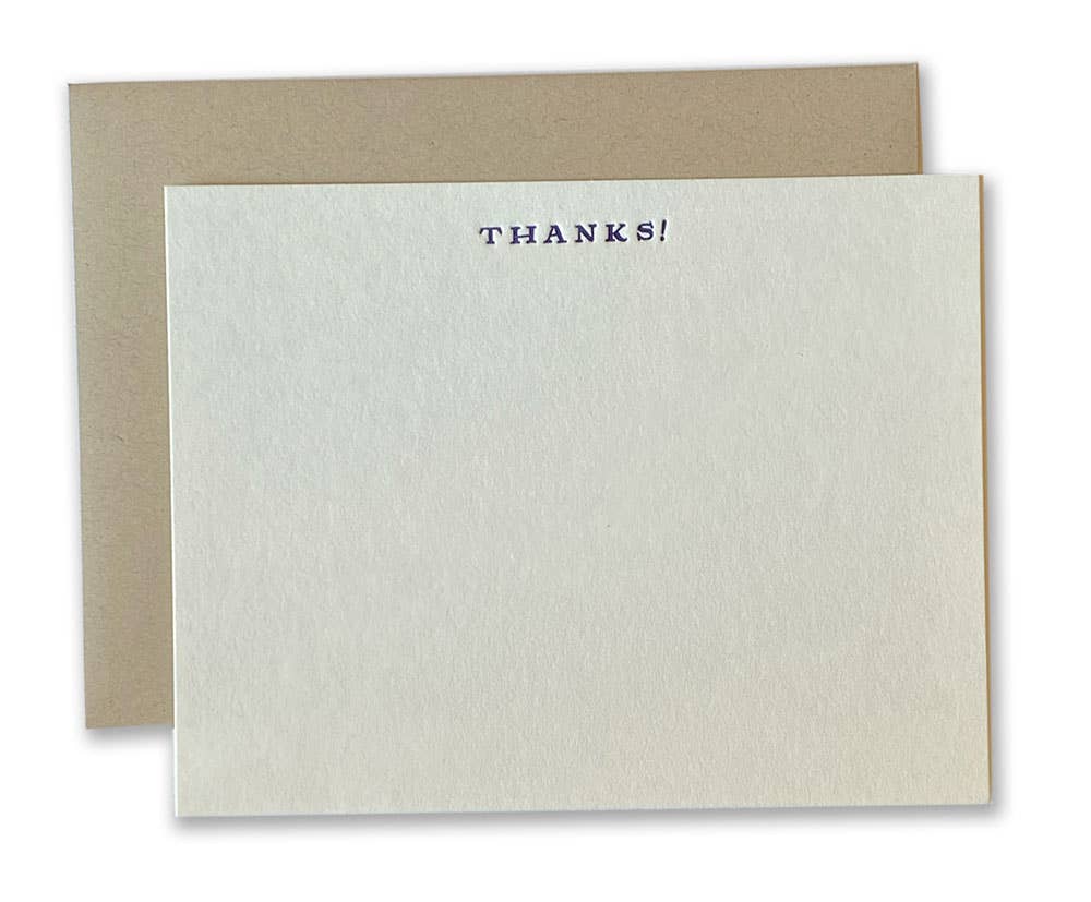 Thanks - Boxed Set of 6 Letterpress Cards