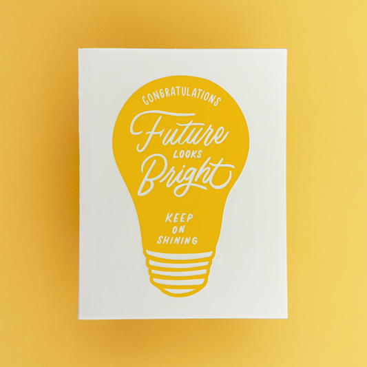 Congratulations Bright Future - Letterpress Graduation Card