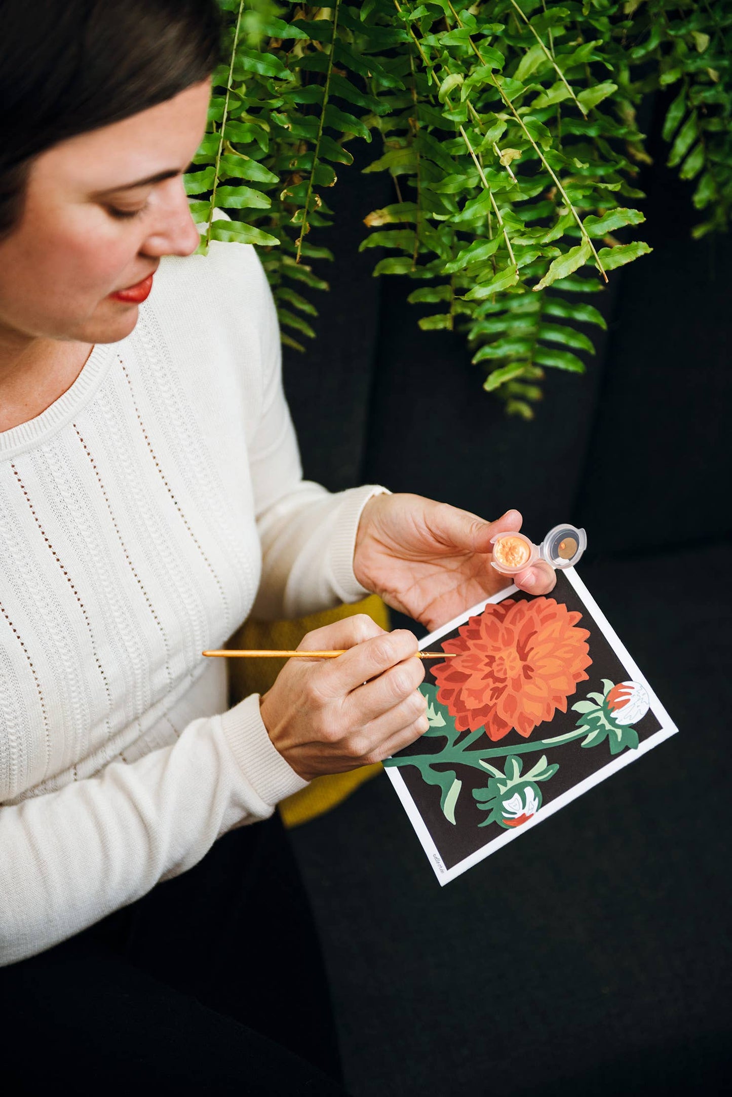 Elle Crée (She Creates) - Dahlias MINI Paint-by-Number Kit