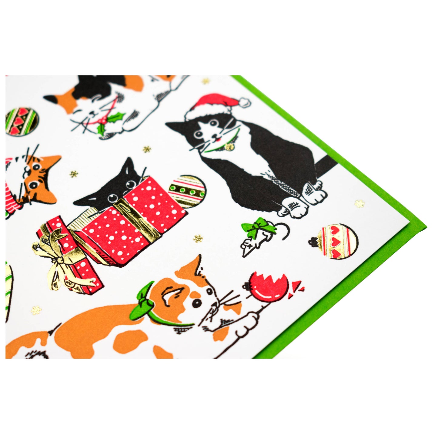 Porchlight Press Letterpress - Meowy Christmas Cat Card
