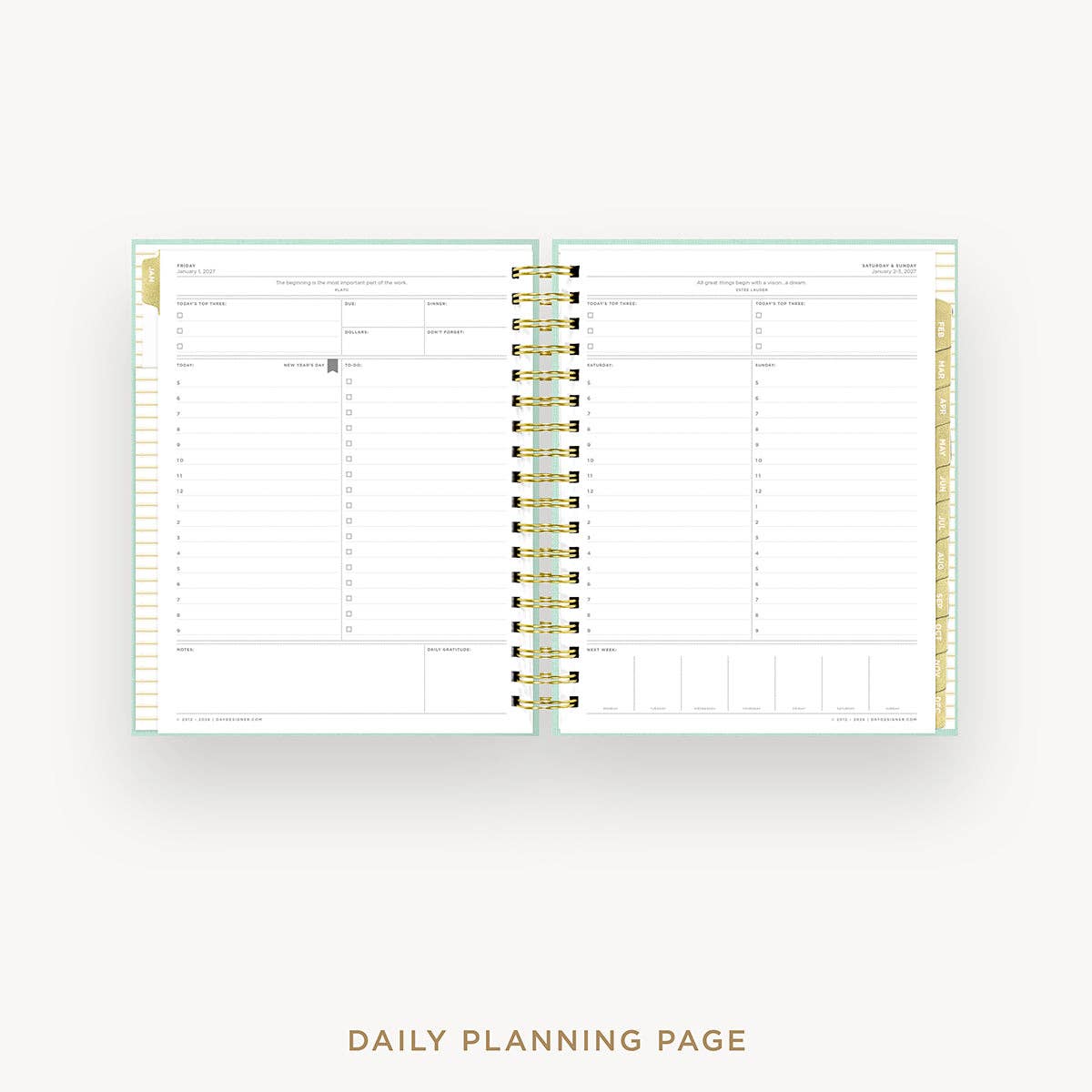 2027 Daily Planner: Sage Bookcloth