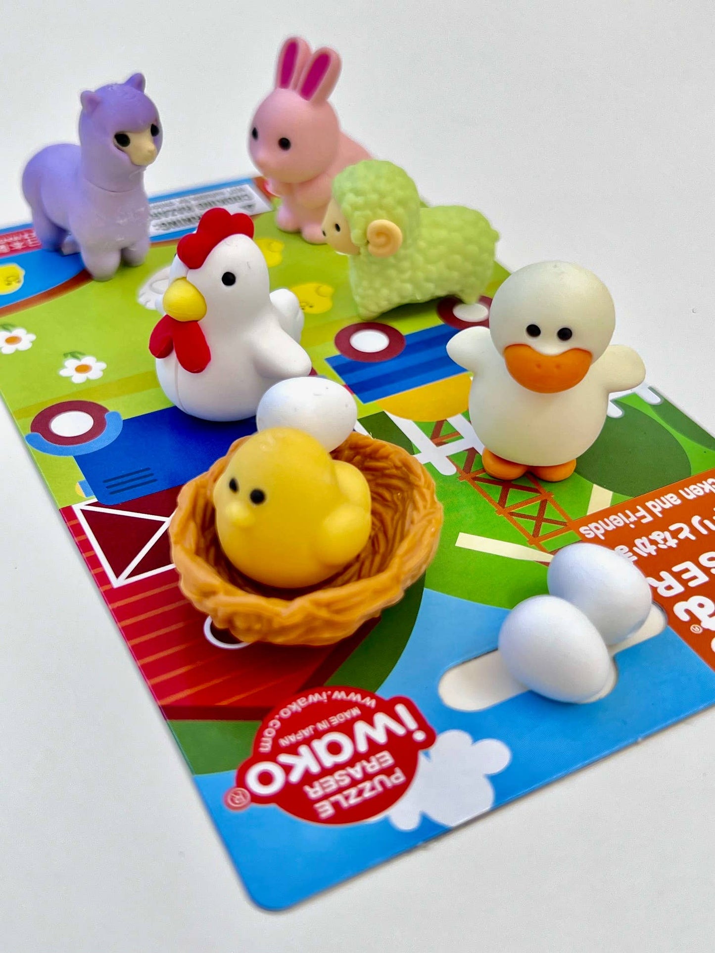 Chicken & Friends Eraser Set