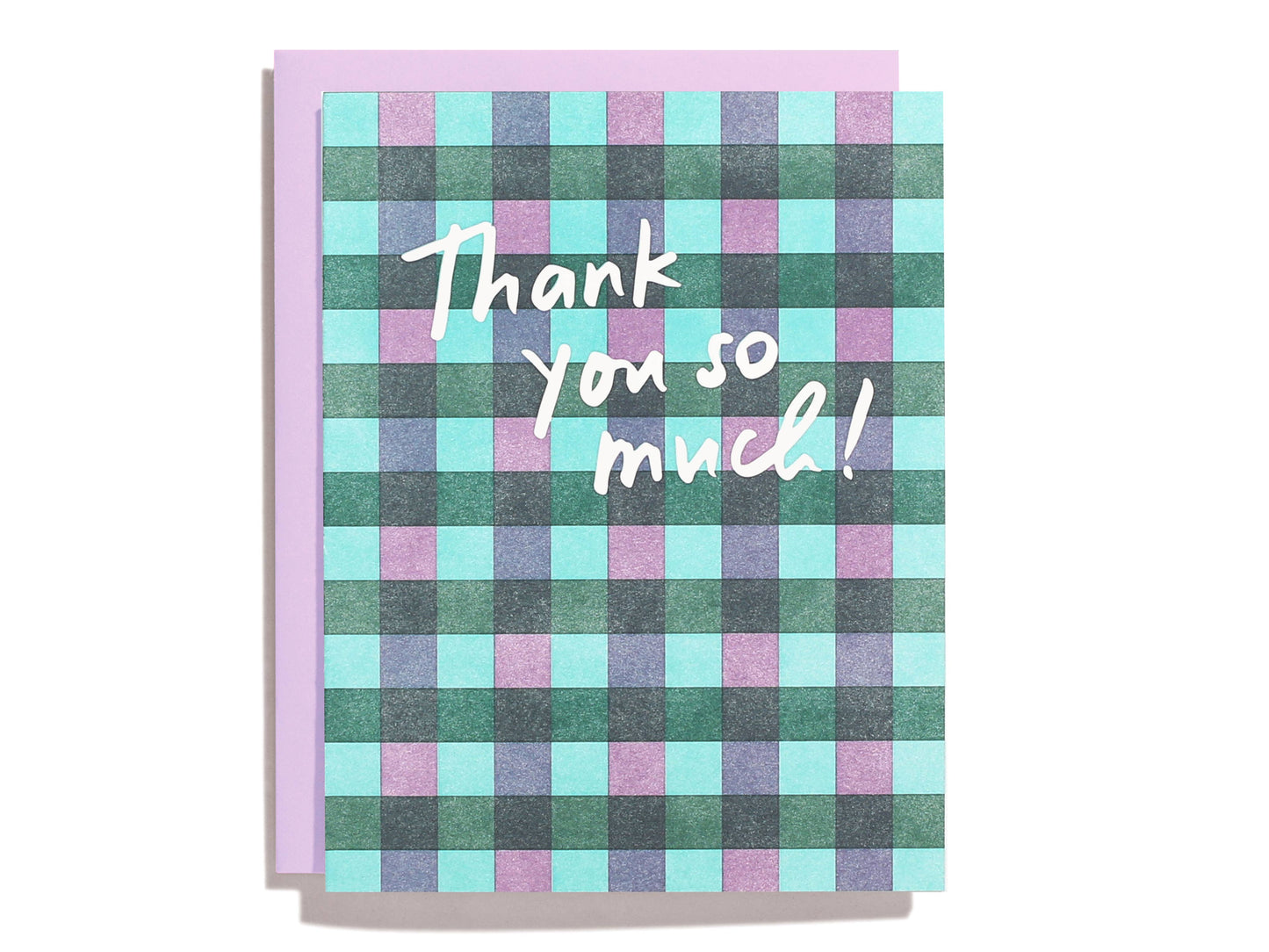 Plaid Thank You - Letterpress Greeting Card