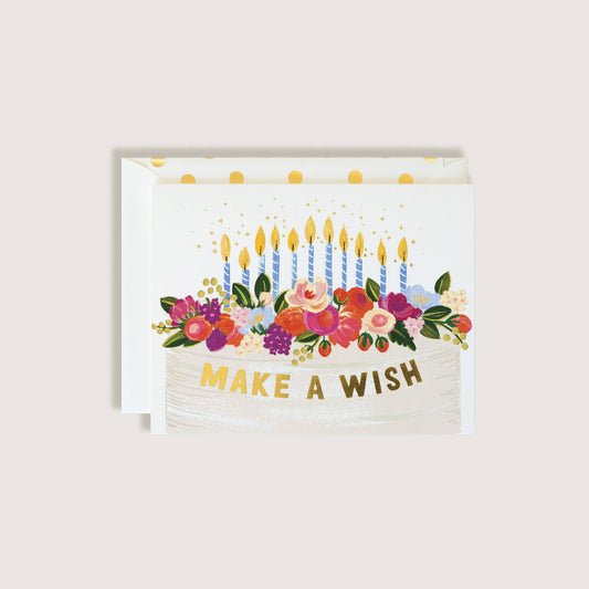 Make A Wish Birthday Cake Greeting Card