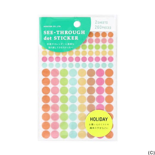 See Through Dot Sticker Sheet - Pastel