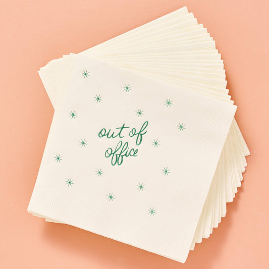 Out of Office - Set of 20 - Cocktail Paper Beverage Napkin