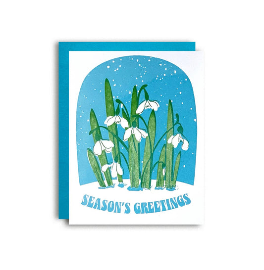 Pier Six Press - Seasons Greeting Snowdrop - Letterpress Holiday Card