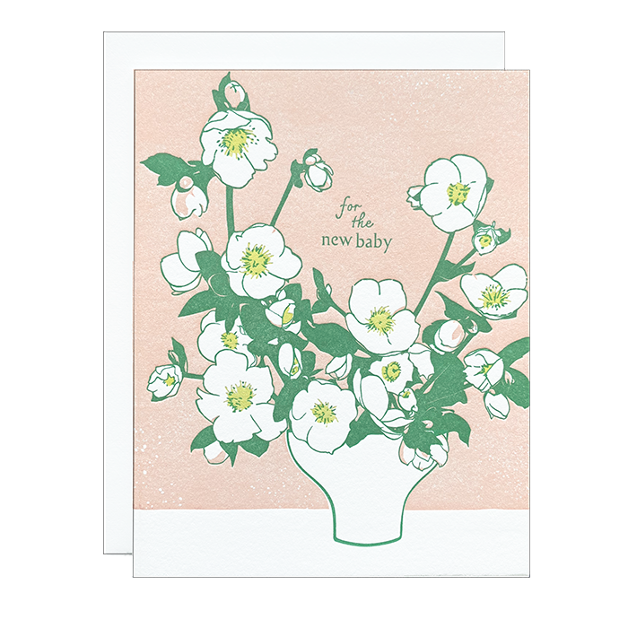 Hellebore Blossoms - Baby Card
