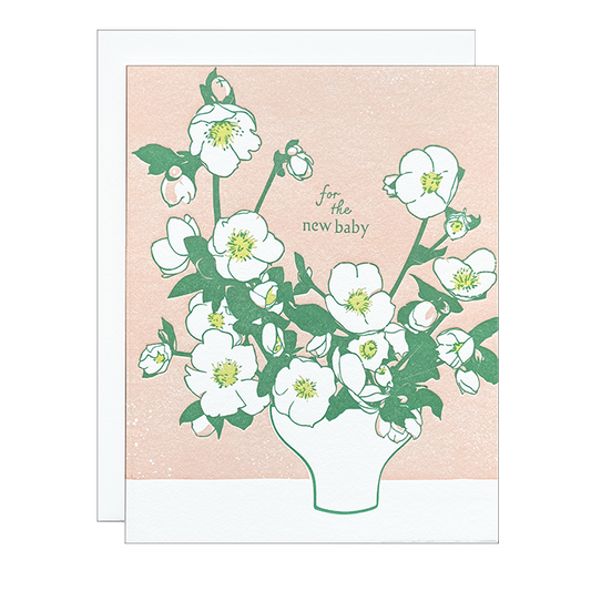 Hellebore Blossoms - Baby Card
