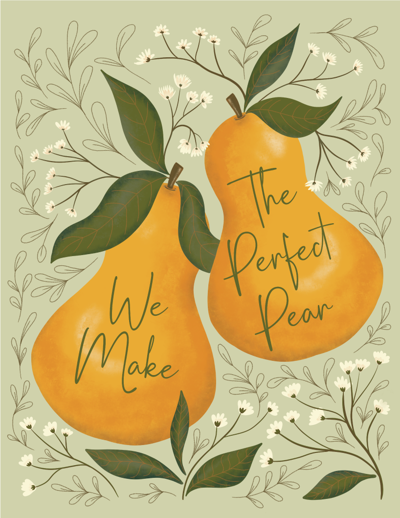 Perfect Pear Love, Anniversary & Valentine's Greeting Card