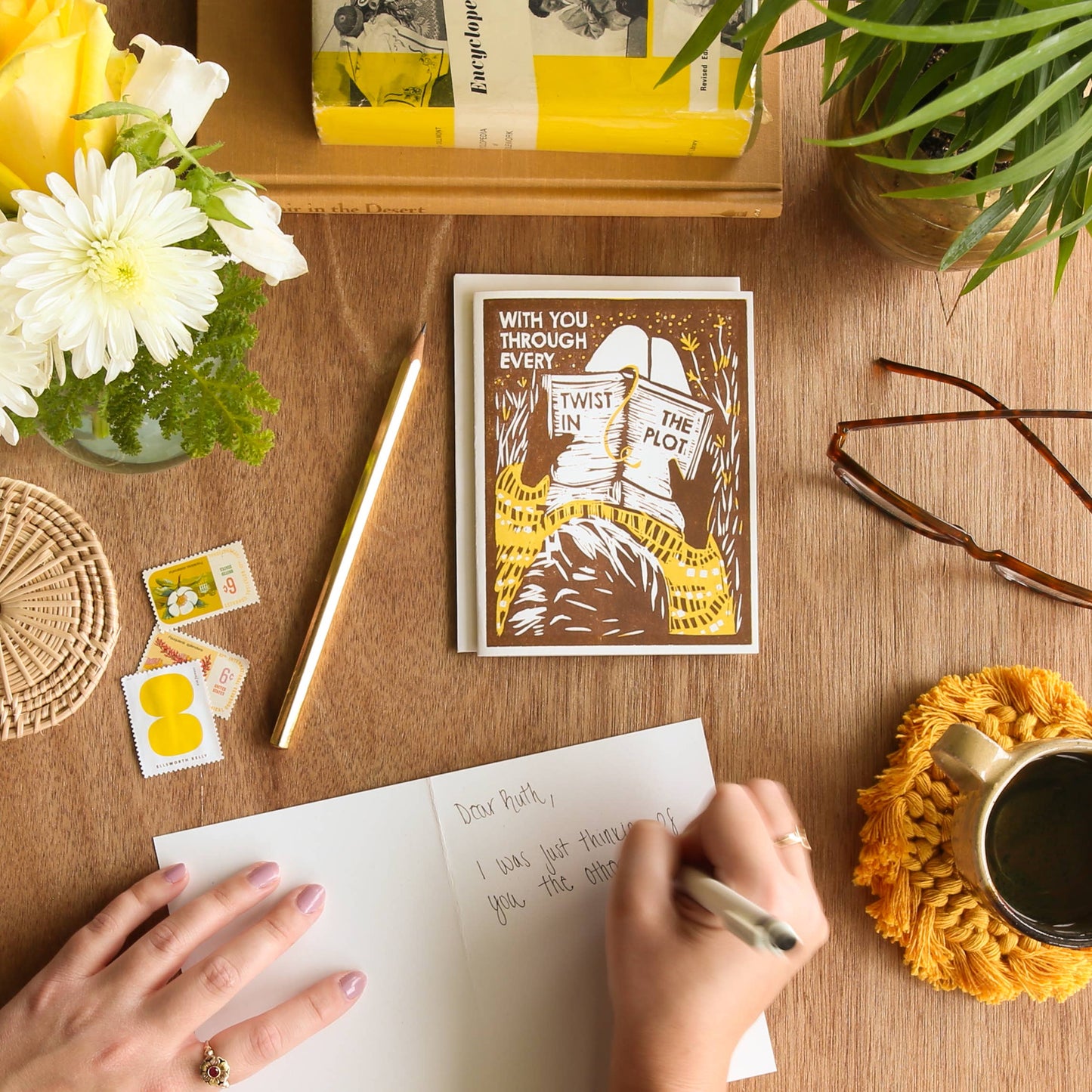 Heartell Press - Every Twist in the Plot Letterpress Card
