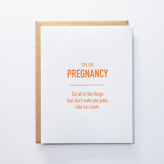 Pregnancy Tips Ice Cream - Greeting Card