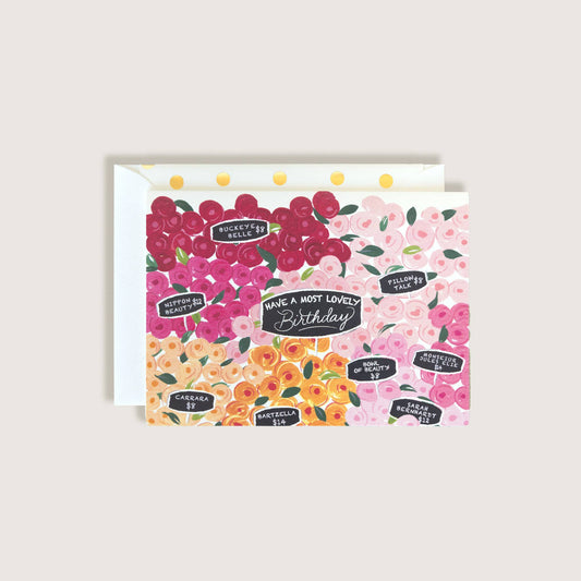 Spring Flowers Market Birthday Greeting Card