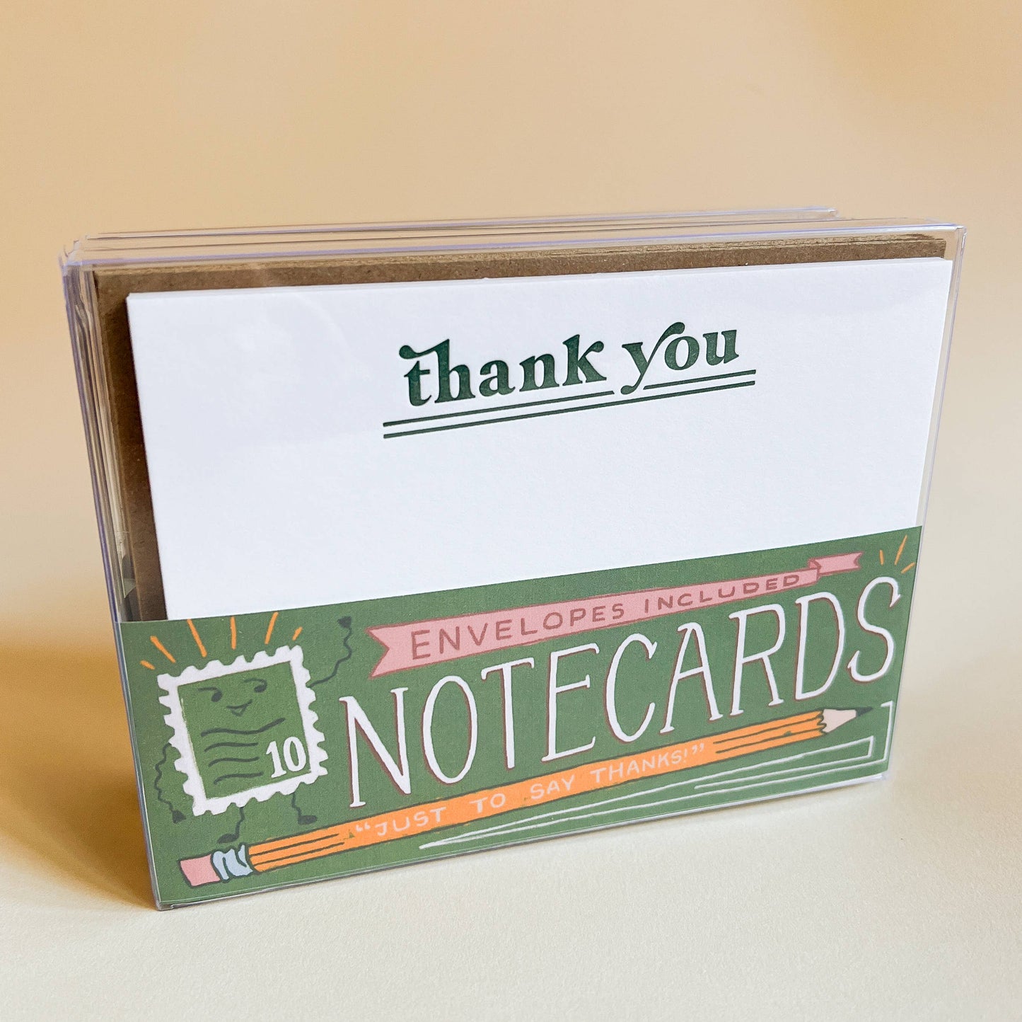 Thank You Green Notecard - Set of 10