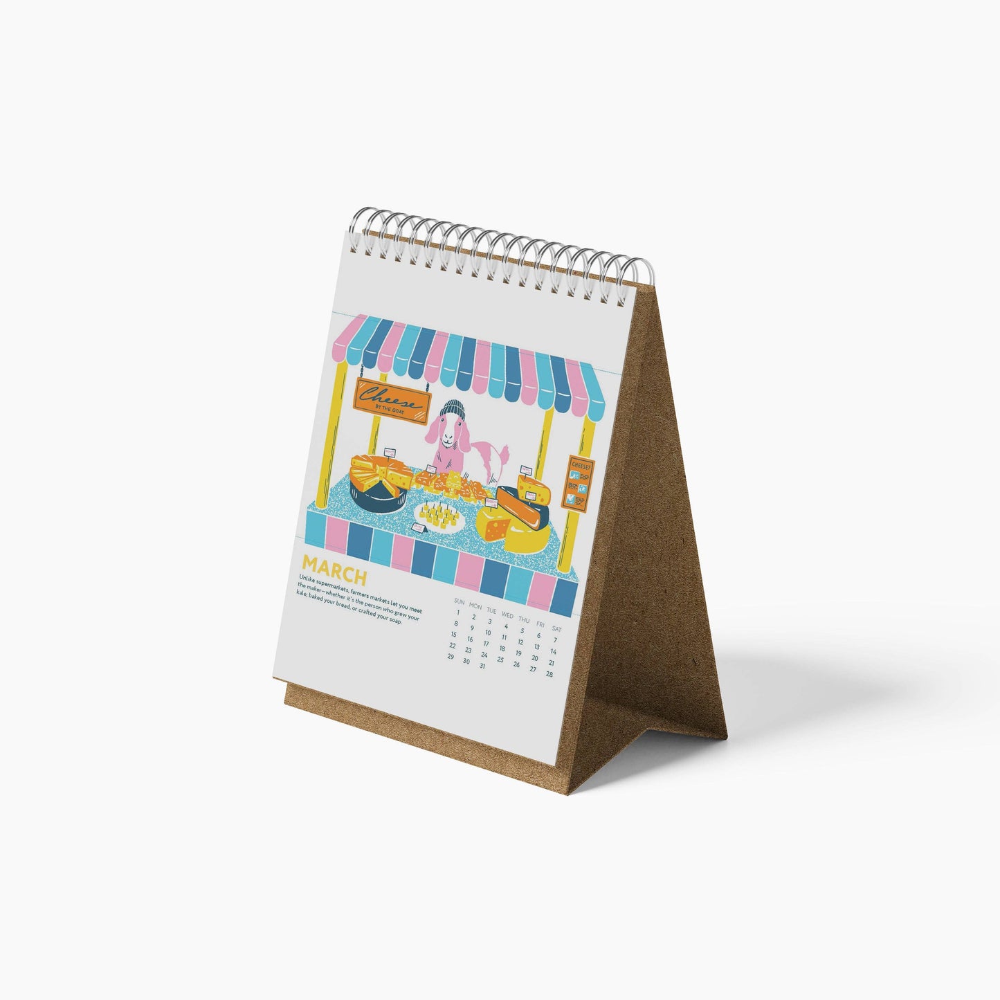 Porchlight Press Letterpress - 2026 Desk Calendar - Market Days