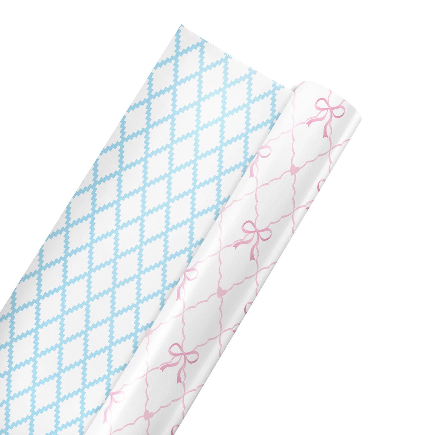 Quilted Diamond & Bows - Reversible Wrapping Paper Roll