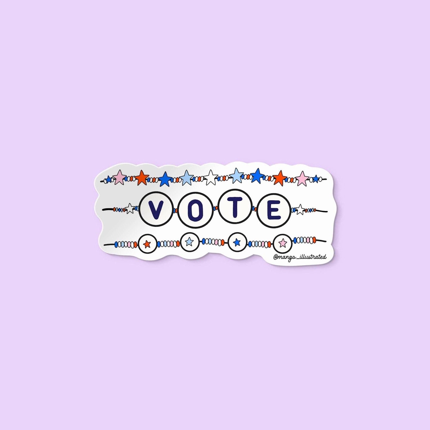 Vote friendship bracelet sticker