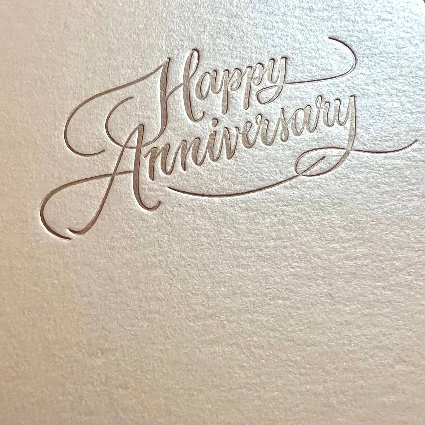 Antique Gold Happy Anniversary - Greeting Card