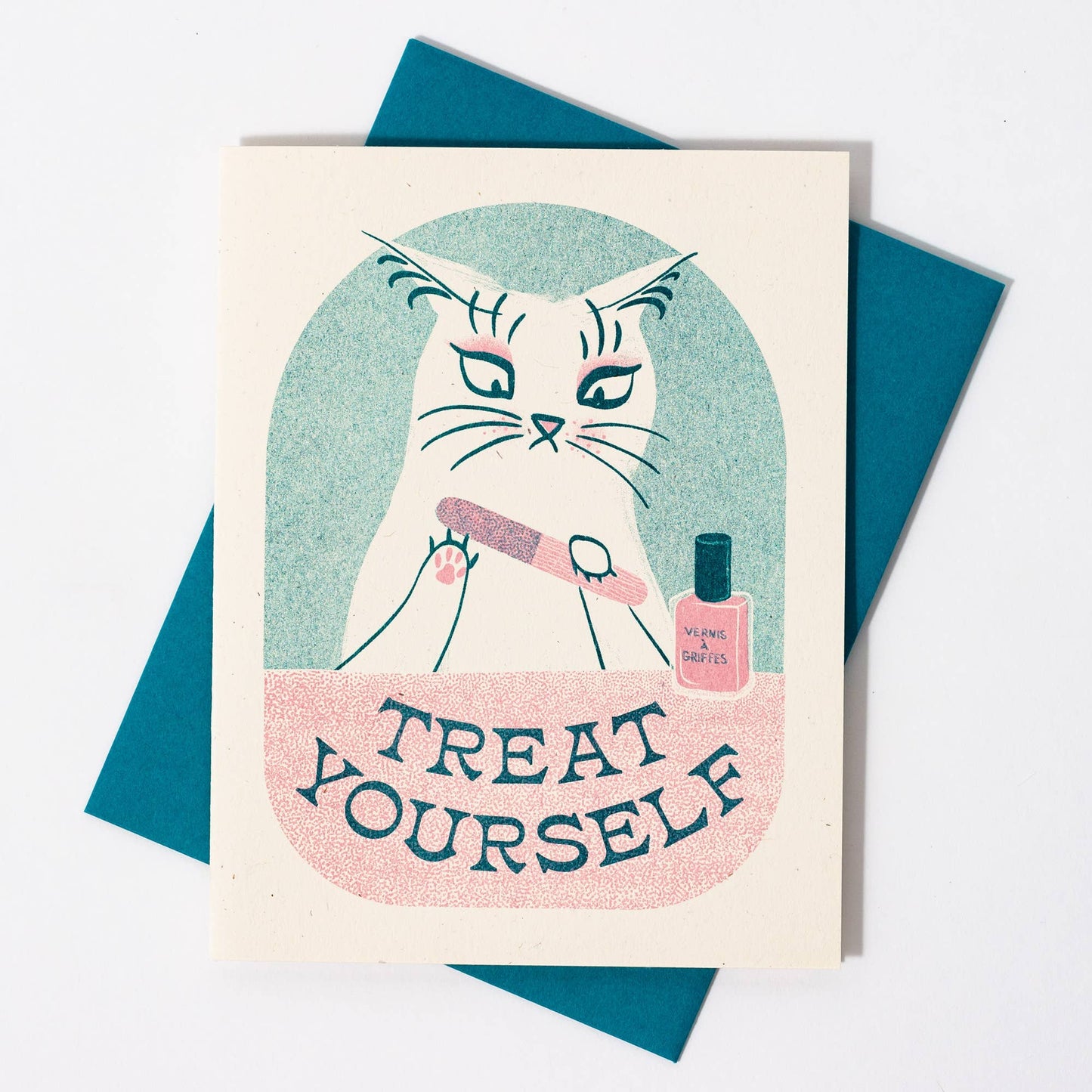 Bromstad Printing Co. - Treat Yourself - Risograph Greeting Card