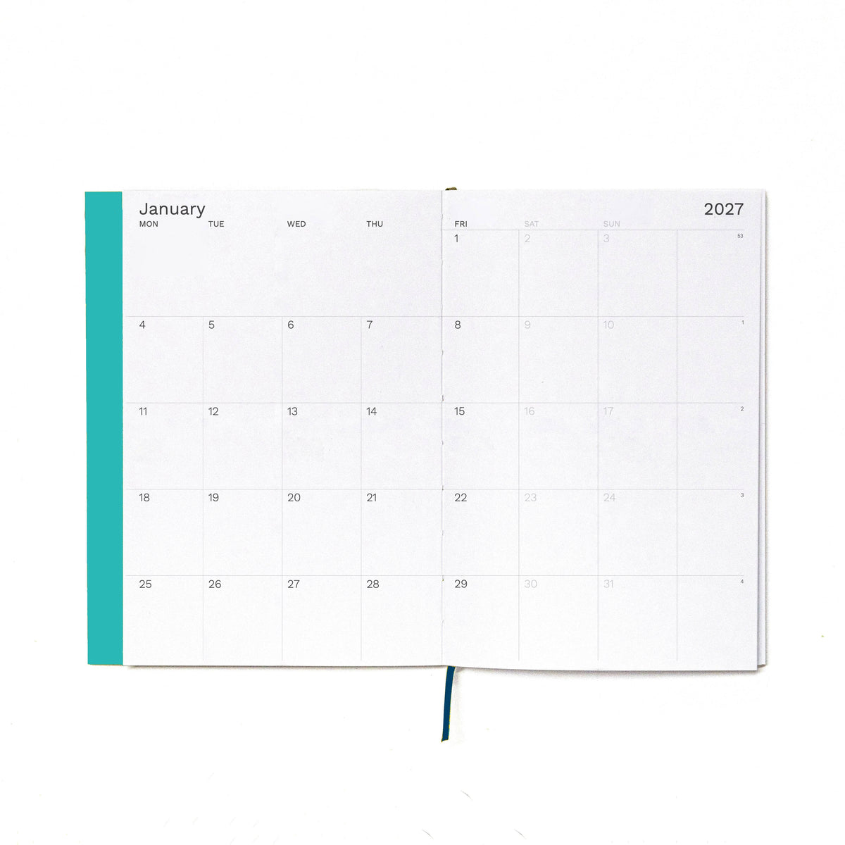 2027 Weekly Planner · Similar A5 Size: Black