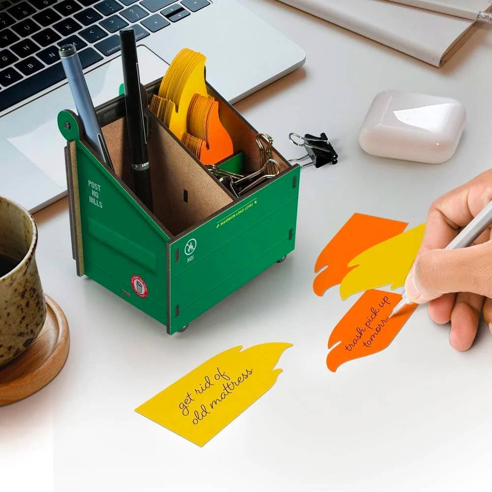 Desk Dumpster - Pencil Holder & Flame Notes