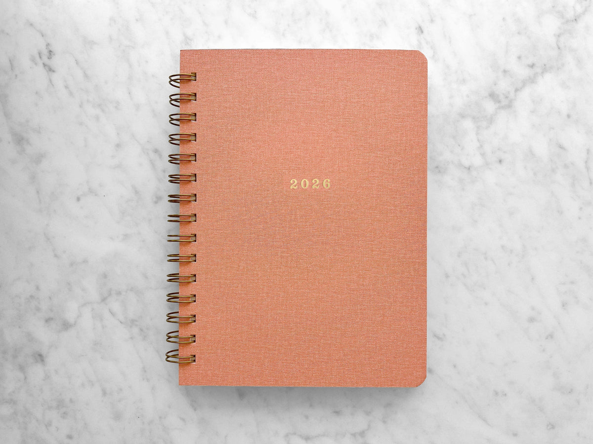 12-Month Planner, Peach Bookcloth: Jan-Dec 2027