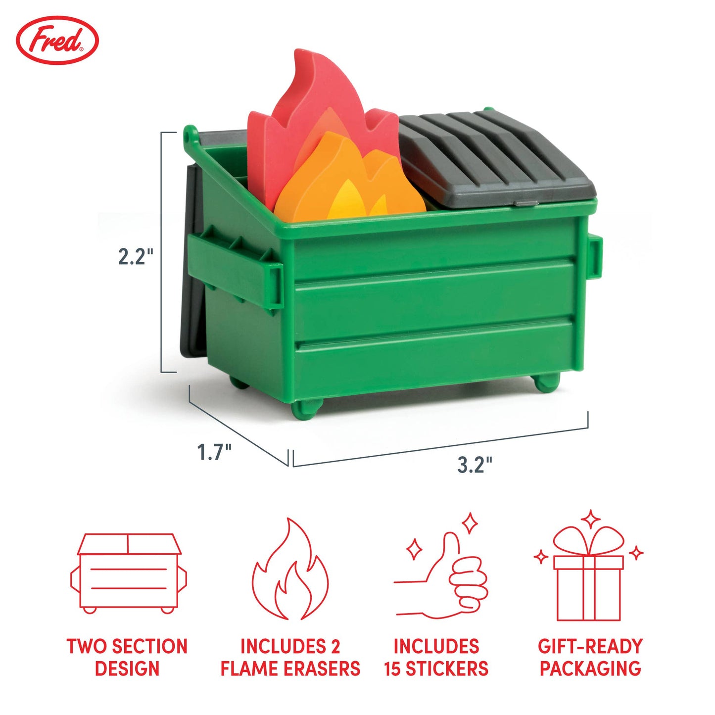 Trash Talk - Dumpster Fire Sharpener and Flame Erasers