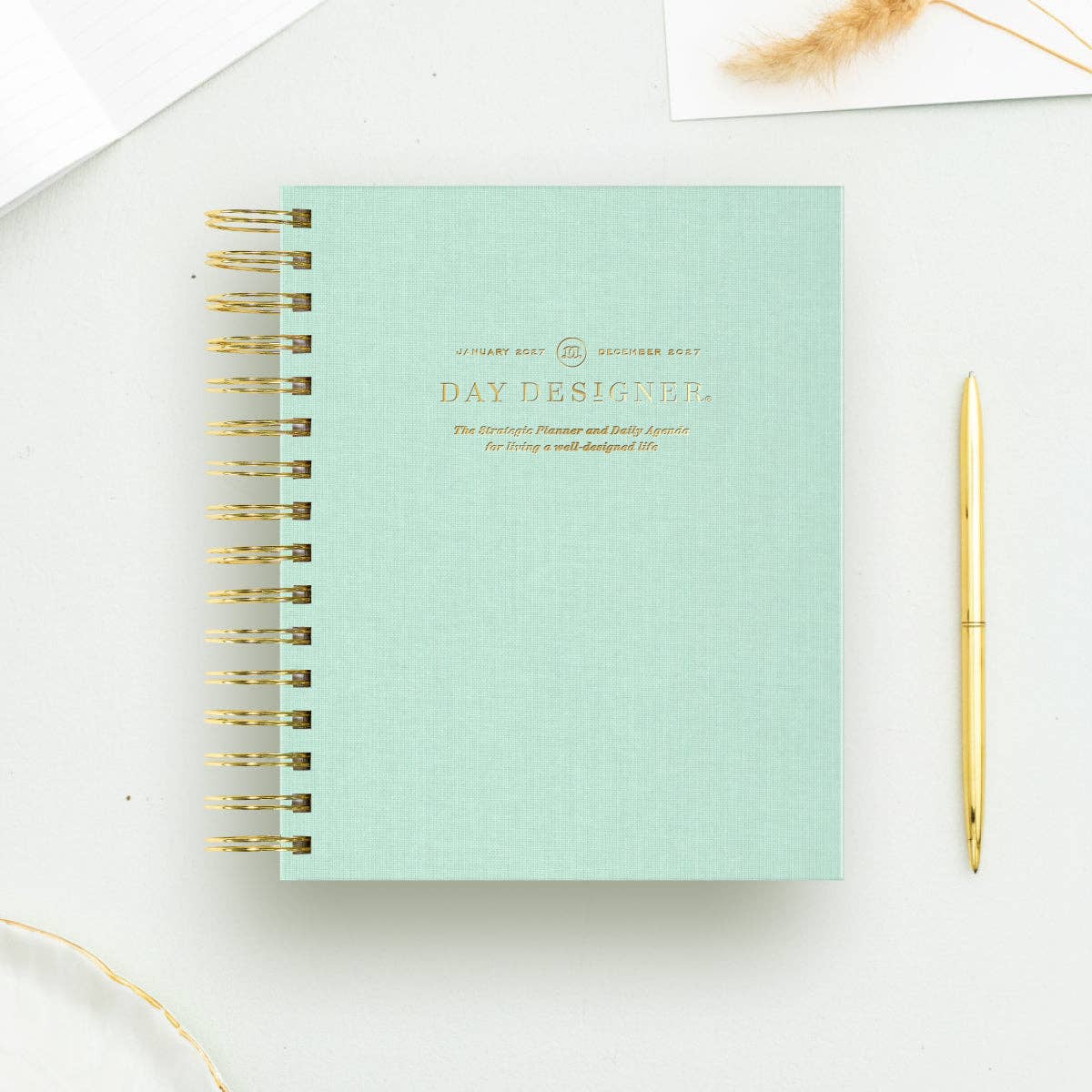 2027 Mini Daily Planner: Sage Bookcloth