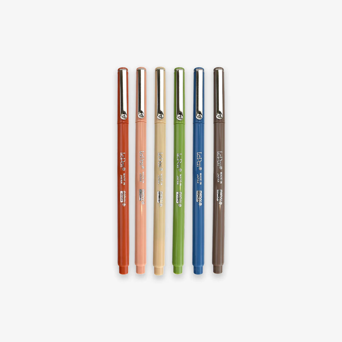 Earth Tones - Le Pen - Set of 6 With Case