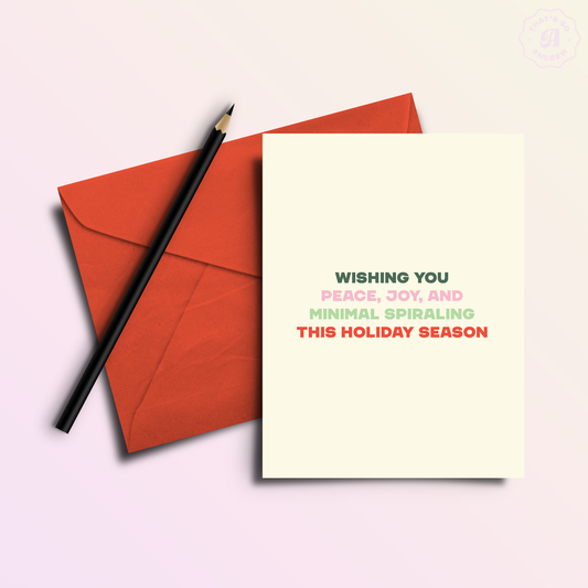 That’s So Andrew - Peace Joy & Minimal Spiraling | Funny Holiday & Christmas Greeting Card
