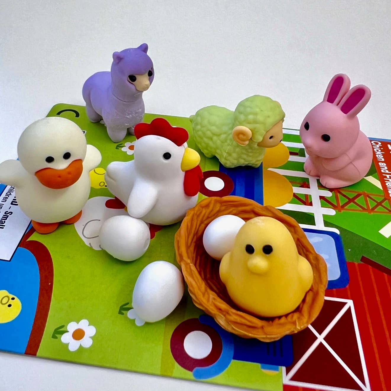 Chicken & Friends Eraser Set