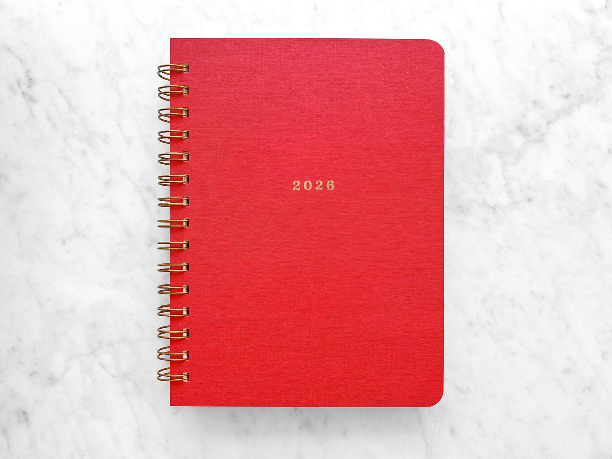 12-Month Planner, Red Bookcloth: Jan-Dec 2027