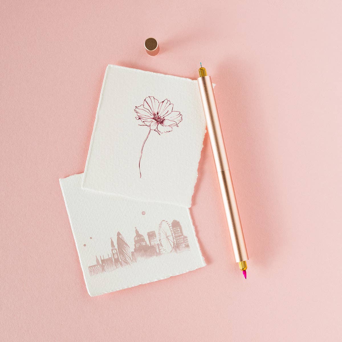 Rose Gold - Lumos Single - Refillable Multi-Tip Pen