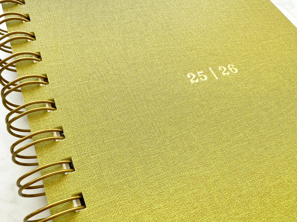 12-Month Planner, Chartreuse Bookcloth: Jan-Dec 2027