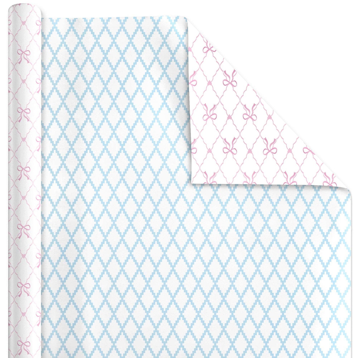 Quilted Diamond & Bows - Reversible Wrapping Paper Roll