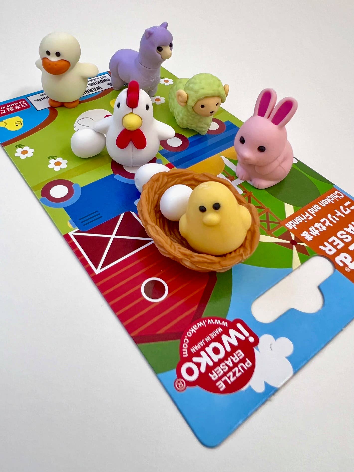 Chicken & Friends Eraser Set