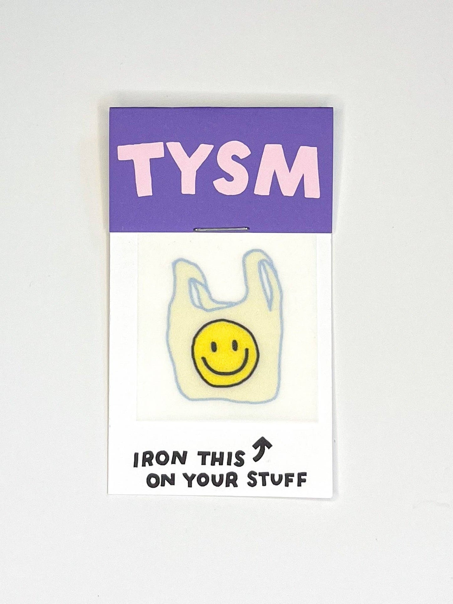 Smiley Shopping Bag L'il Something - Thank You Card - Iron-On Art