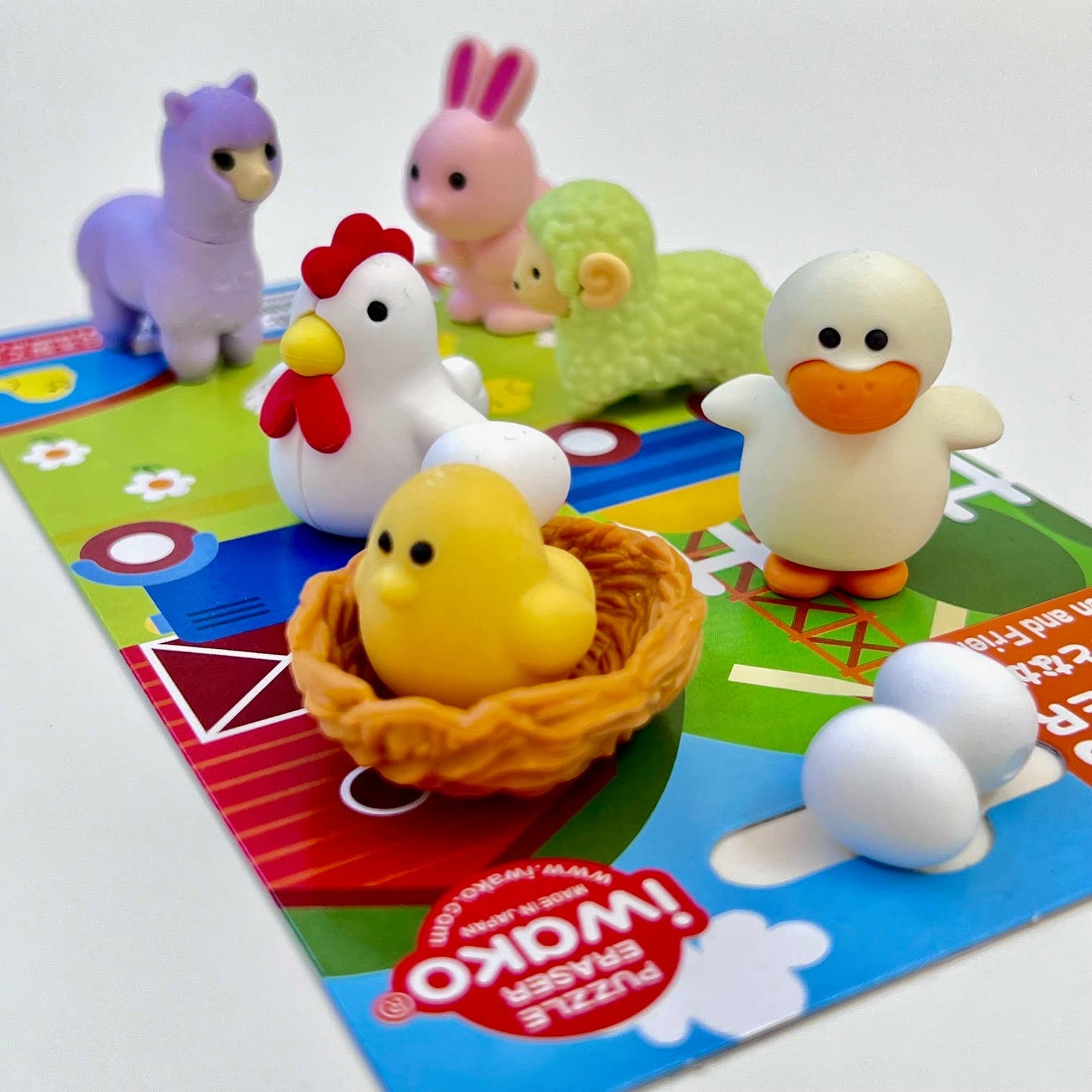 Chicken & Friends Eraser Set